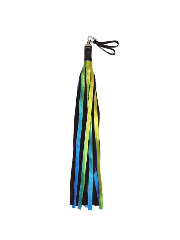 Metallic Leather Floggers, w/Fingerloops (Available in multiple dazzling colors) - Image 2
