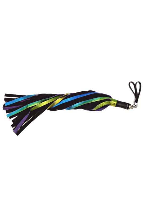 Metallic Leather Floggers, w/Fingerloops (Available in multiple dazzling colors) - Image 3