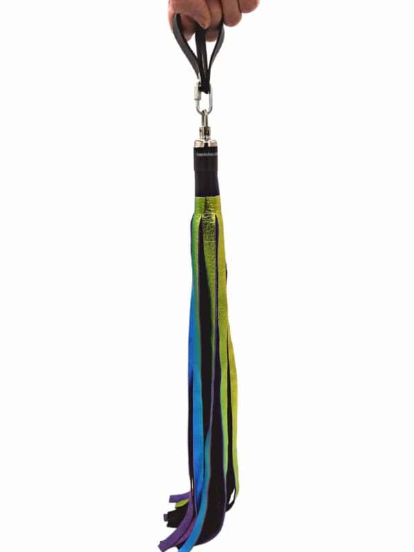 Metallic Leather Floggers, w/Fingerloops (Available in multiple dazzling colors) - Image 4