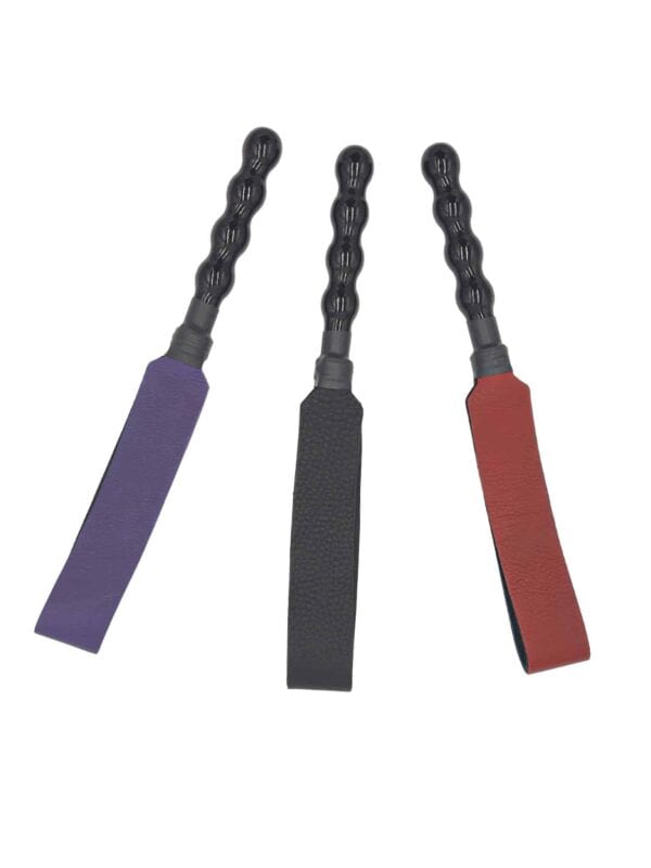 3 different colors of our crop paddle made from bull hide leather