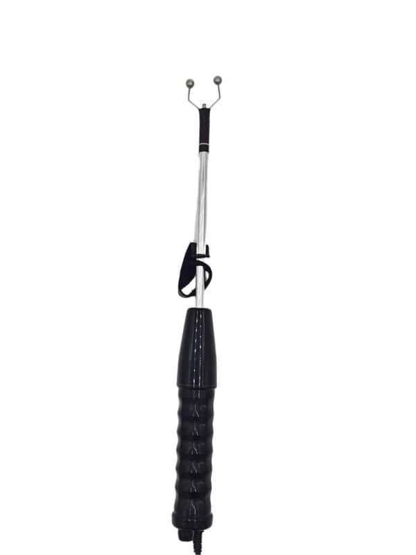 Silver balled devil horn attachment inside of a violet wand