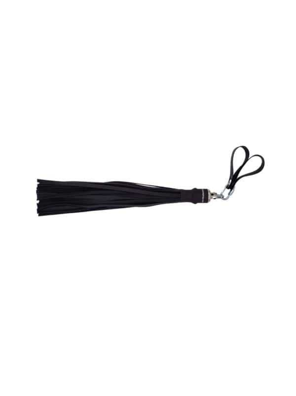 Conductive rubber flogger with fingerloops for use with Violet Wand